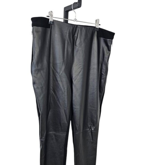Betabrand Womens Faux Leather Front Stretch Pull On Pants, Black, Size 2XL LONG - Picture 9 of 9